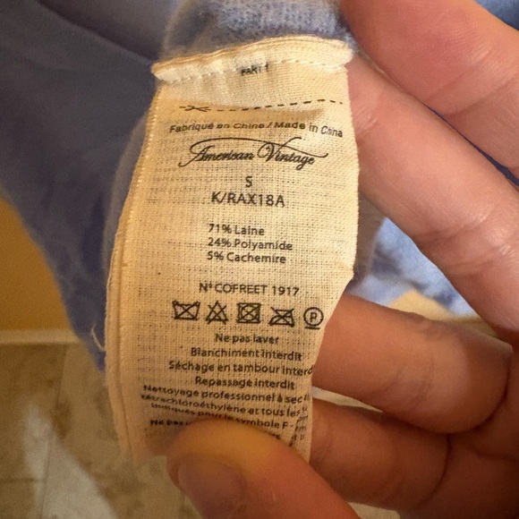 American Vintage Raxow V-Neck Sweater in Aura - Picture 6 of 7